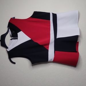 Women Worthington Black white & Red Top XL